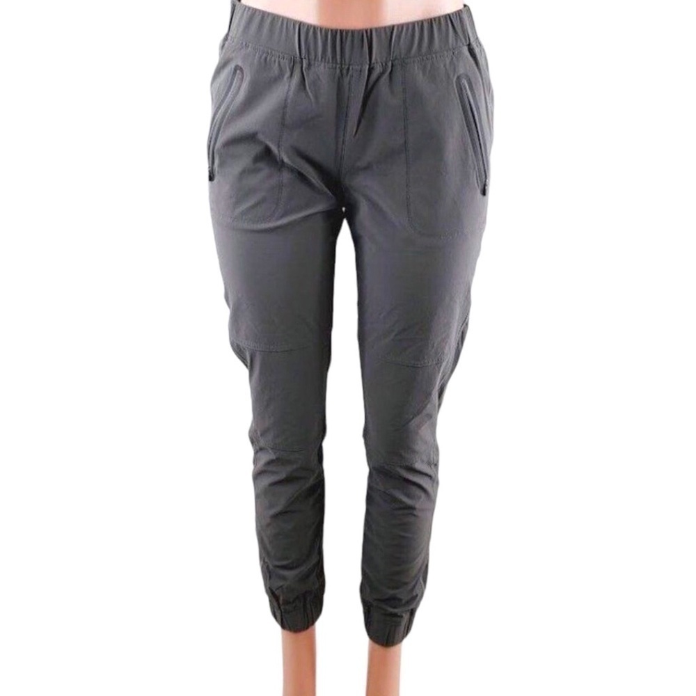 Gramicci‎ Nylon Spandex Track Pants, Reflective Seams & Zip Pockets, Gray Medium